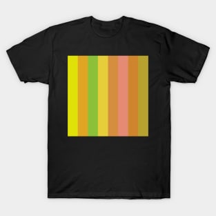 yellow green and orange minimalist stripe pattern T-Shirt